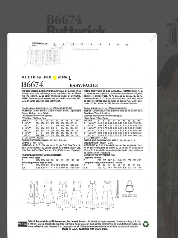 Butterick Dress 6674