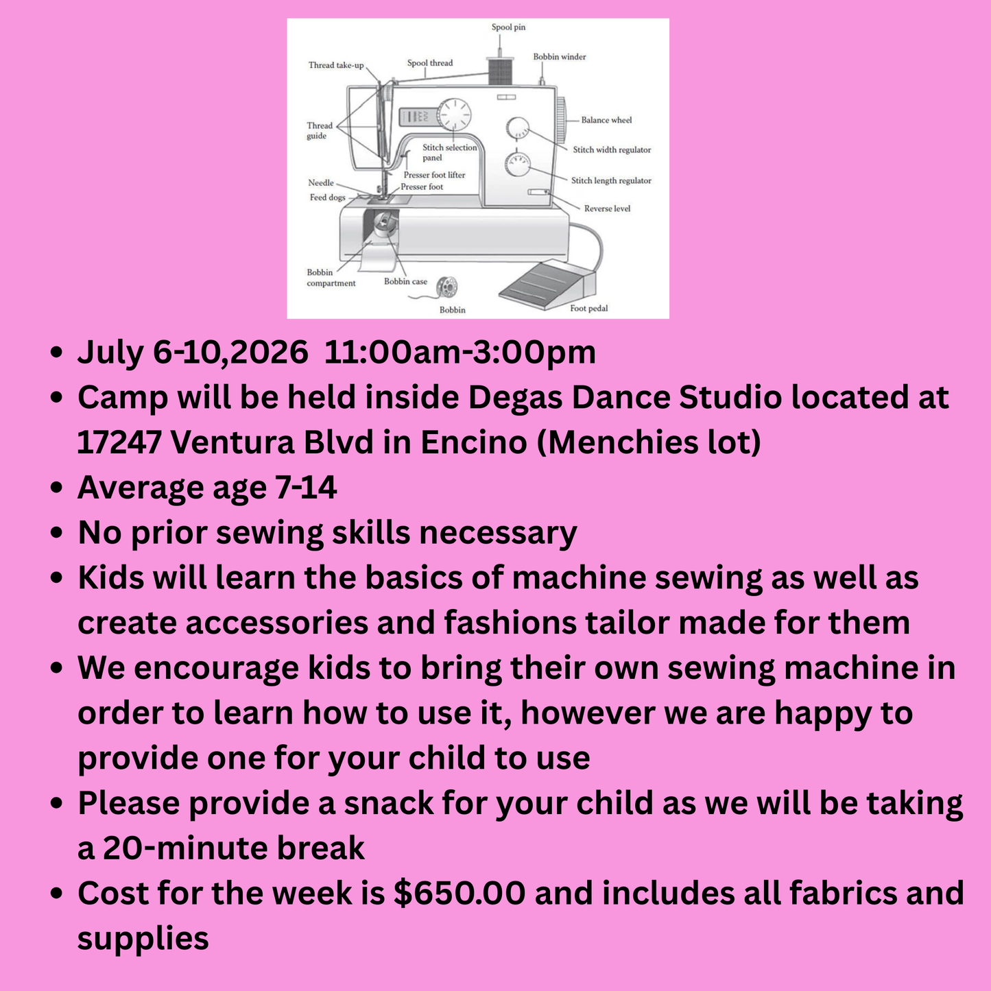July Fashion Sewing Camp