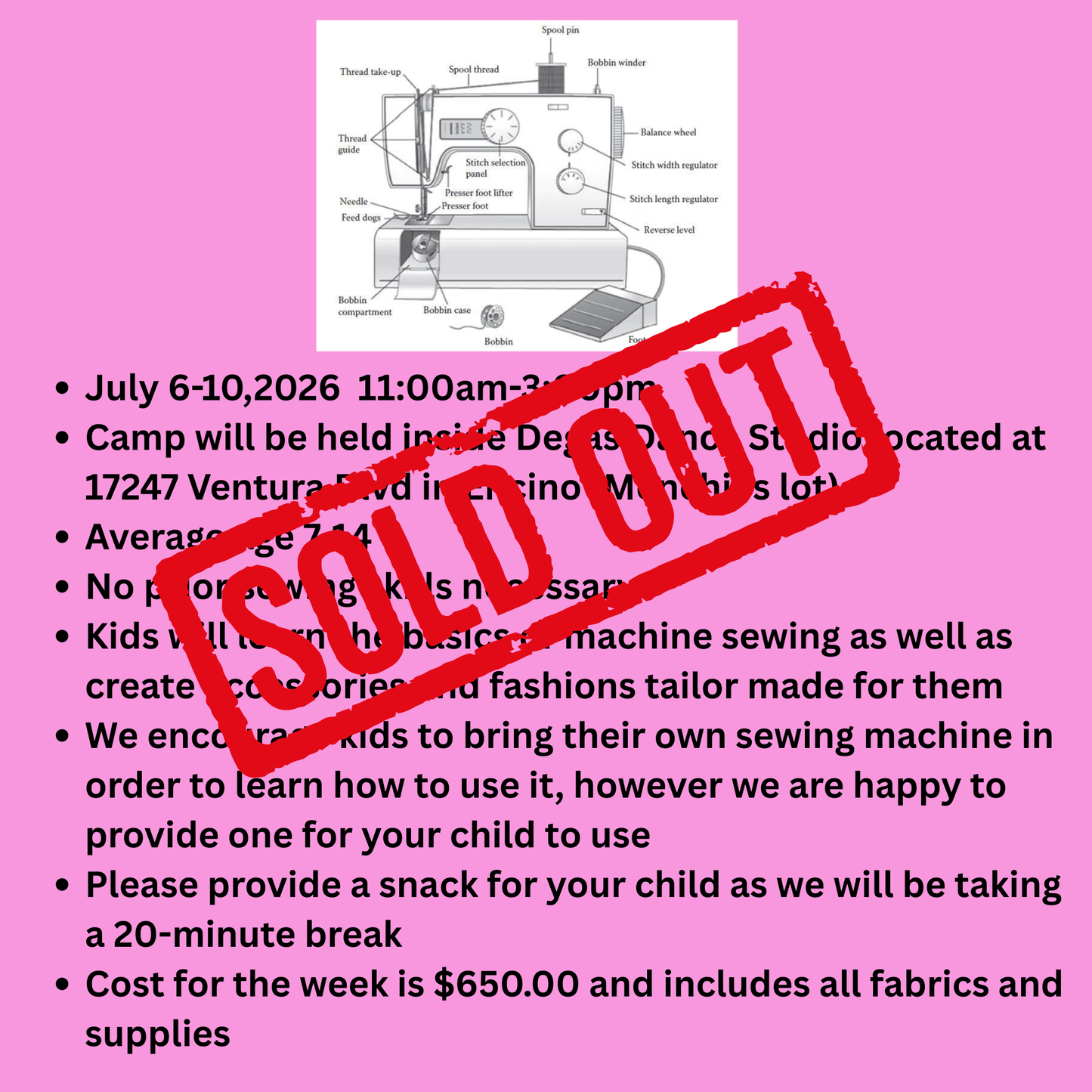 July Fashion Sewing Camp